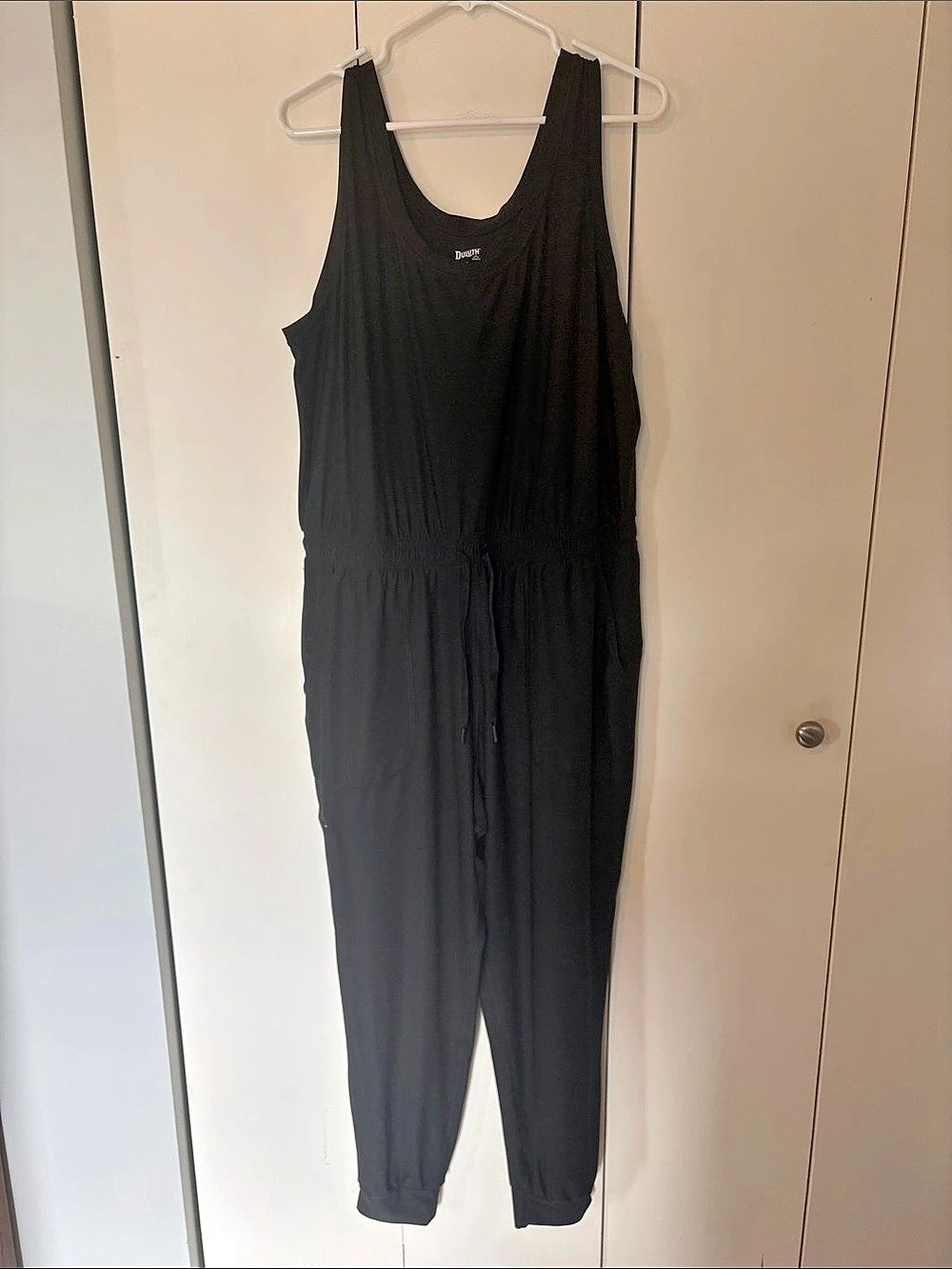 Duluth Trading Co. Armachillo Jogger Jumpsuit Black Sleeveless